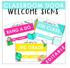 Classroom Door Welcome Signs Worksheets Teaching Resources