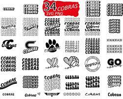 Cobras in C Letter Design Png Svg Files for Cricut Svg for - Etsy