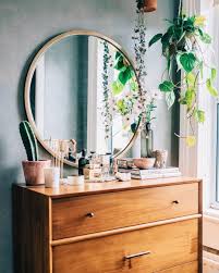 Mid Century Boho Jungalow Style Bohemian Home West Elm Dresser Styling Boholuxe Interior Styl Dresser Styling Dresser Decor Bedroom Dresser Styling