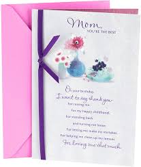 Birthday flowers for mom images. Amazon Com Hallmark Birthday Card For Mom Flowers With Vases Everything Else