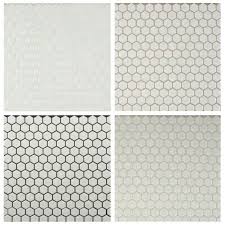 Black And White Hexagon Porcelain Tile Be All About Grout Bathroom Floor Tiles White Hexagon Tiles Penny Tile
