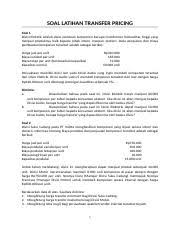 We did not find results for: Soal Latihan Transfer Pricing Soal 1 Docx Soal Latihan Transfer Pricing Soal 1 Divisi Elektrik Adalah Divisi Pembuat Komponen Berupa Transformer Course Hero