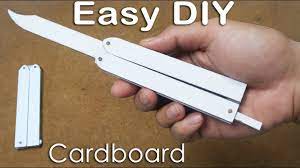 How To Make Butterfly Knife From Cardboard For Practicing Tricks Easy Tutorial Youtube How To Make Butterfly Butterfly Knife Origami Knife