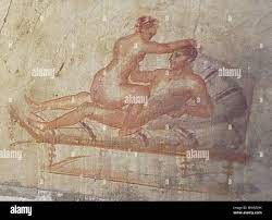 Hahaha! It's ancient sex. The porno-fresco from Pompeii. before 79 AD. Ancient  Roman Master 492 Pompeii Wall Painting Stock Photo - Alamy