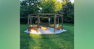 If you've ever been around a real campfire you know just how bad the smoke can be after a quick wind direction change. Octagon Fire Pit Swings Project By Barry At Menards