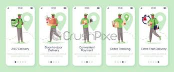 Maybe you would like to learn more about one of these? Courier Company Onboarding Mobile App Screen Vector Template Stock Vector Crushpixel