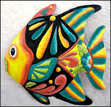 Tropical Fish Outdoor Metal Wall Art Garden Art Tropical Etsy Outdoor Metal Wall Art Metal Fish Wall Art Outdoor Metal Art