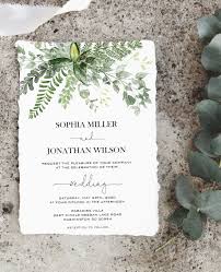 Greenery Wedding Invitation Template Printable Enchanted Etsy In 2020 Forest Wedding Invitations Enchanted Forest Wedding Invitations Wedding Invitation Templates
