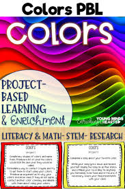 These Color Themed Project Based Learning And Enrichment Projects Put Ownerhsip Of Lear Project Based Learning Math Project Based Learning First Grade Projects