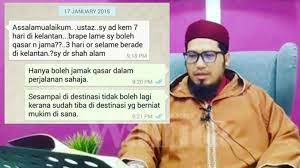 Wanwma august 29, 2015 artikel cahaya islam leave a comment 463 views Ustaz Perjelas Hukum Solat Jamak Dan Qasar Syarat Ke Empat Ramai Yang Salah Faham Khalifah Media
