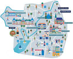 Menu & reservations make reservations. Deutsche Bank Map Illustration Saskia Rasink