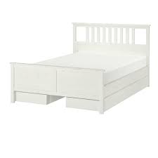 Check out our comfortable well designed beds bed frames and mattresses at low prices. Hemnes Bed Frame With 4 Storage Boxes White Stain Luroy Ikea