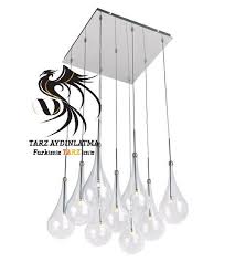 Tarzaydinlatma Tarz Dekoratif Modern Aydinlatma Modernaydinlatma Damla Seffaf Cam Avize Sarkit Lamba Drop Pendantlight Lighting Mima Avize Lamba