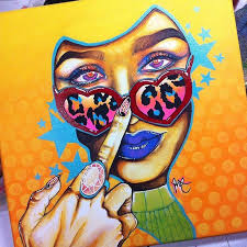 Got Her All Done Her Glasses Print Ended Up Giving Me Lisa Frank Vibes 12x12 Acrylic Art Painting Rainbow Lisafrank B My Arts Art Heart Shaped Glasses