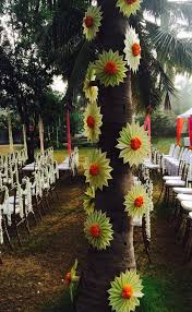 Tree Decor With Tender Coconut Leaves Traditional Wedding Decor Desi Wedding Decor Marriage Decoration
