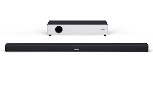 Amzn.to/2lmskek kinosound samsung home entertainment system j5550: 2 1 Ultra Slim Soundbar With Flat Wireless Subwoofer Ht Sbw160 Sharp Uk