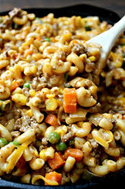 Serve with a green salad, if you like. Skillet Cheesy Beef And Veggie Macaroni Love To Be In The Kitchen