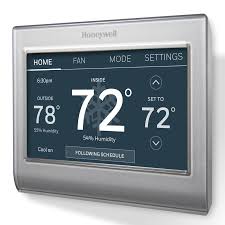 Honeywell Home Smart Wi Fi 7 Day Programmable Color Touch Thermostat Works With Amazon Alexa Smartthings Google Home Ifttt Rth9585wf The Home Depot In 2020 Honeywell Thermostats Smart Thermostats Home Thermostat