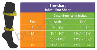 Fotgrossisten Size Chart Jobst Ultra Sheer Kneehigh