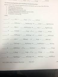 Balance and classify five types of chemical reactions: Solved Vii Balancing Equations Classifying Chemical Identify Reactions Worksheet Snowtanye Com