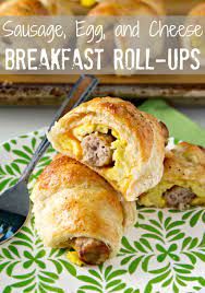 Sausage Egg And Cheese Breakfast Roll Ups 5 Eggs 1 Can 8 Oz Pillsbury Refrigerated Crescent Dinn Breakfast Rolls Breakfast Brunch Recipes Breakfast Dishes