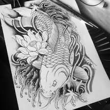 Black And White Koi Fish Tattoo Small Shading Koi Fish Now Colorss Bg 15 Oriental Tattoo Design Koi Tattoo Koi Tattoo Sleeve Tattoo Designs
