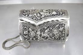 Black And Silver Clutch Purse Antique Silver Handbag Art Nouveau Silver Repousse Purse Clutch Wristlet Antique Evening Bags Silver Handbag Silver Purses Vintage Purses