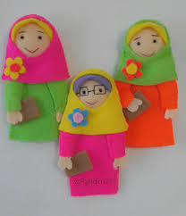 Felt Hijab Girls Felt Finger Puppets Kuklalar Ramazan Kresler