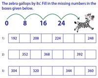 Skip Counting By 8s Worksheets