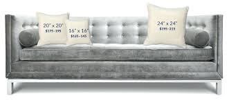 average couch dimensions pillow sizes length furniture mm