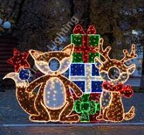 Outdoor Christmas Decoration Landscape 2D Customized Deer Animal Figure  Motif Light