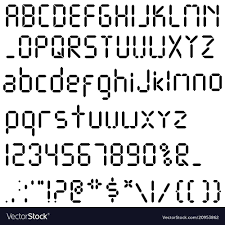 Download free fonts for mac, windows and linux. Digital Font Alarm Clock Letters Numbers And Vector Image Lettering Font Digital Pixel Font