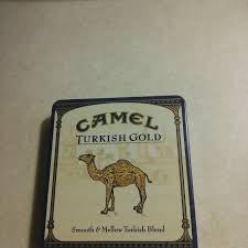 It has two belts with encasing sleeves and buckles for a comfortable attachment upon a hosting canine. Best Camel Turkish Gold Old Cigarette Tin For Sale