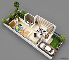 مخطط 3d فيلا جدا صغيرة المساحه 2 غرفة نوم 1 ماستر 20x30 House Plans Model House Plan My House Plans