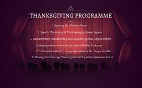 Maybe you would like to learn more about one of these? Thanksgiving Programme By Amalia Rodriguez