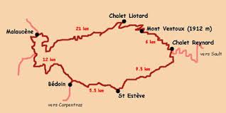 Mount ventoux cycling poster by michael valenti. Ascension A Velo Du Mont Ventoux Par Malaucene 1912 M
