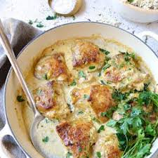 Chicken And Leek Casserole With Olive Oil Chicken Thighs Shallot Leeks Button Mushrooms Fresh Thyme Lemon Dry Wh Chicken And Leek Casserole Recipes Food