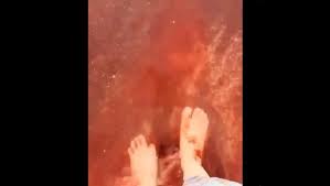 Not a blood-filled beach, just a stunning creation of nature. Watch |  Trending