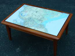 Beach waves mosaic end table. Custom Marine Chart Coffee Table By Massachusetts Woodworks Custommade Com