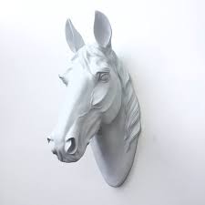 Any Color Or White Horse Head Wall Mount Faux Taxidermy Wall Sculpture Kentucky Derby Decor Horse Sculpture White Horse Wall Sculptures