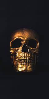 Free skull wallpapers for cell phones. Golden Skull Minimal 1080x2160 Wallpaper Black Skulls Wallpaper Skull Artwork Skull Wallpaper