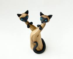 Siamese Twin Cats Conjoined Twins Cat Art Figurine By Bonjour Poupette Cat Art Cool Cats Siamese Cats