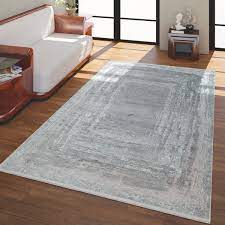 Teppich wohnzimmer kurzflor mit modernem orientalischem muster in grau weiß. Kurzflor Wohnzimmer Teppich Vintage Look Grau Teppichmax