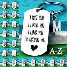 Show your boyfriend/girlfriend that they are your one and only with these cute keychains. A Z Initial Keychain Boyfriend Gifts For Men 1 Year Anniversary Gifts For Men Letter Keychain Keeping You Keychain 1st Anniversary Gifts For Boyfriend Birthday Gifts E M J K Key Chain Men