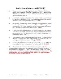 The key points to watch for with this type of problem are the absolute temperature. Charles Law Problems Worksheet Answers Nidecmege
