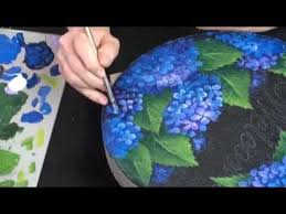 Hydrangea Stepping Stone Hydrangea Painting Painted Stepping Stones Decorative Painting