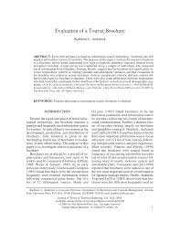Please refer to the policy contract for the full list of exclusions. Pdf Evaluation Of A Tourist Brochure