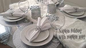 Next, pick up the top open corner and how to fold dinner napkins one half inch folds until you grasp the center of the napkin and repeat for the rest of the napkins. Napkin Folding W Napkin Rings Youtube