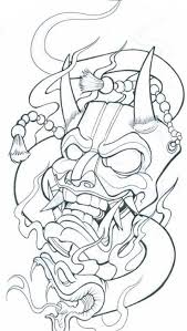 Black And White Japanese Demon Tattoo Designs Pin By William Hill On Drawings Japanese Mask Tattoo Japanese Tattoo Art Samurai Drawing