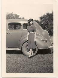 Typical 40s Photo Pretty Girl Standing By The New Car Golf Fashion 1940s Fashion Women Womens Golf Fashion